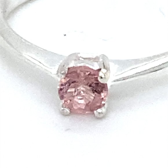 Morganite .22ct Platinum Finish Solid Silver Ring - Picture 7 of 7